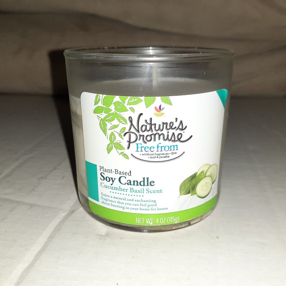 Natures Promise Cucumber Basil Soy Based Candle
